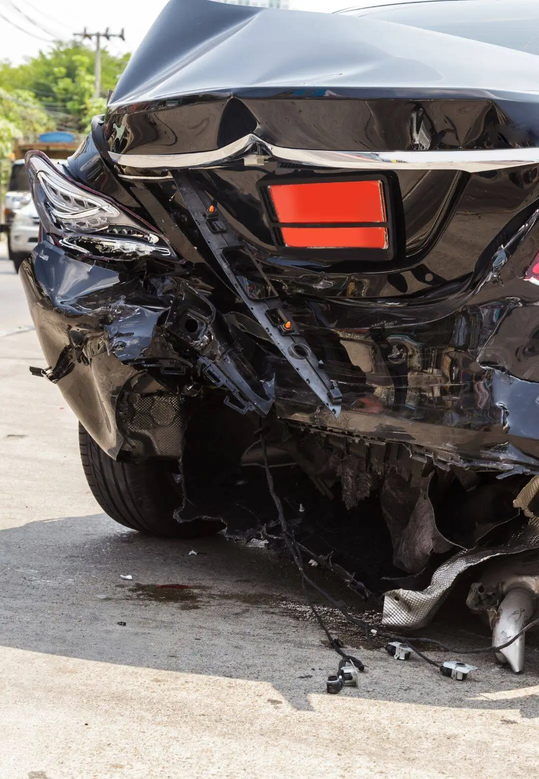 Car accident damage showing need for treatment