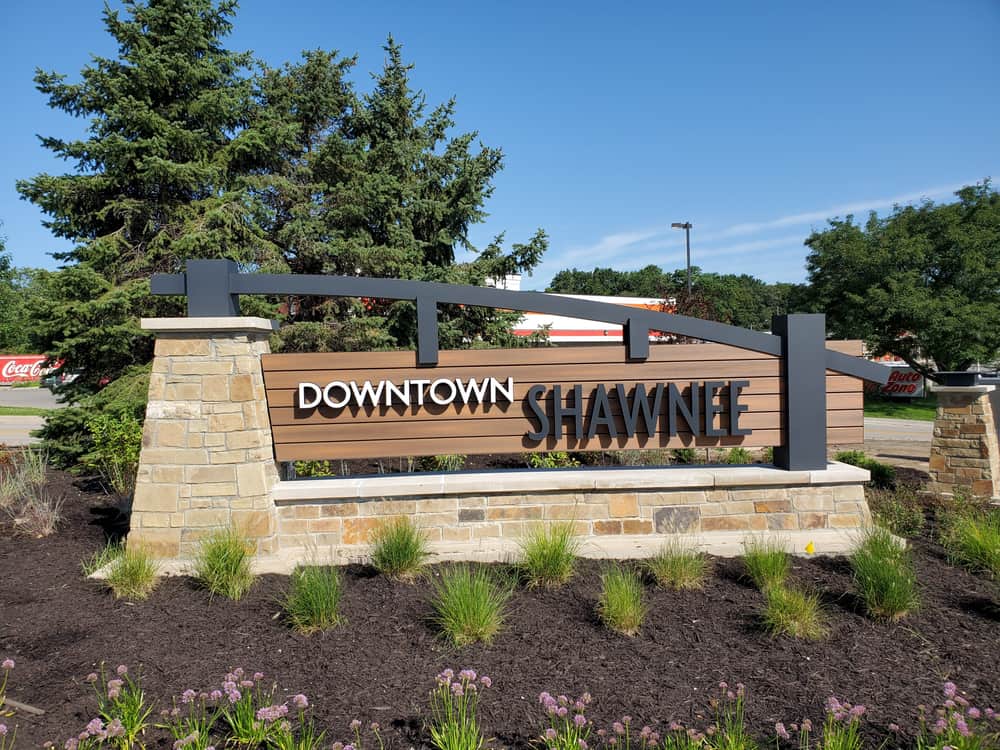 Shawnee Kansas downtown sign - acupuncture and chiropractic care for local residents